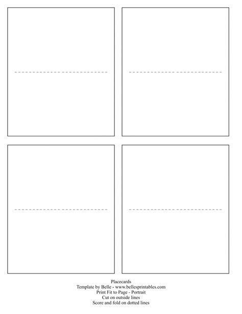 folded place card template.